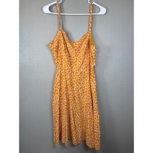 Old Navy Women's Yellow Floral Print Adjustable Strap Sleeveless Dress Size L